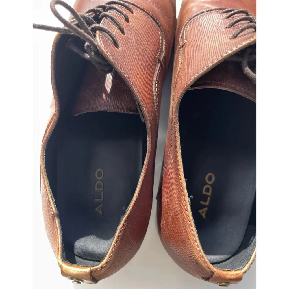 ALDO Men’s shoes Size 8 Brown Laced Leather Formal Dress Shoes